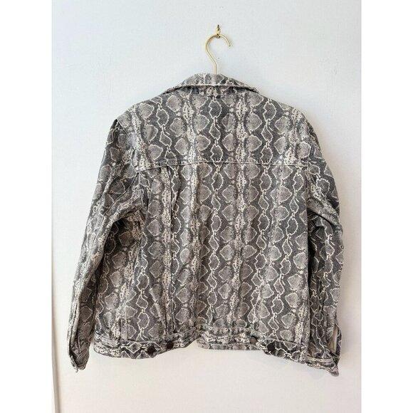 BLANKNYC Denim Trucker Jacket Snake Along Snakeskin Large - Picture 9 of 11